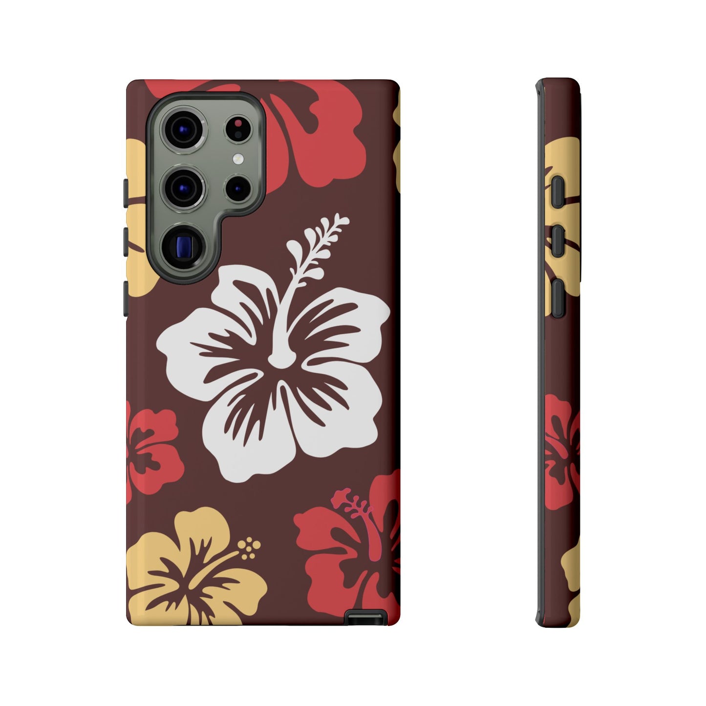 Samsung Galaxy S23 Ultra / Glossy Phone Case - ’Hibiscus Retro Pattern #2’ Phone Case