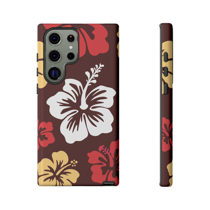 Samsung Galaxy S23 Ultra / Glossy Phone Case - ’Hibiscus Retro Pattern #2’ Phone Case