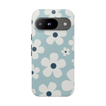 Google Pixel 9 / Glossy Phone Case - Cute Light Blue Daisy Pattern Phone Case