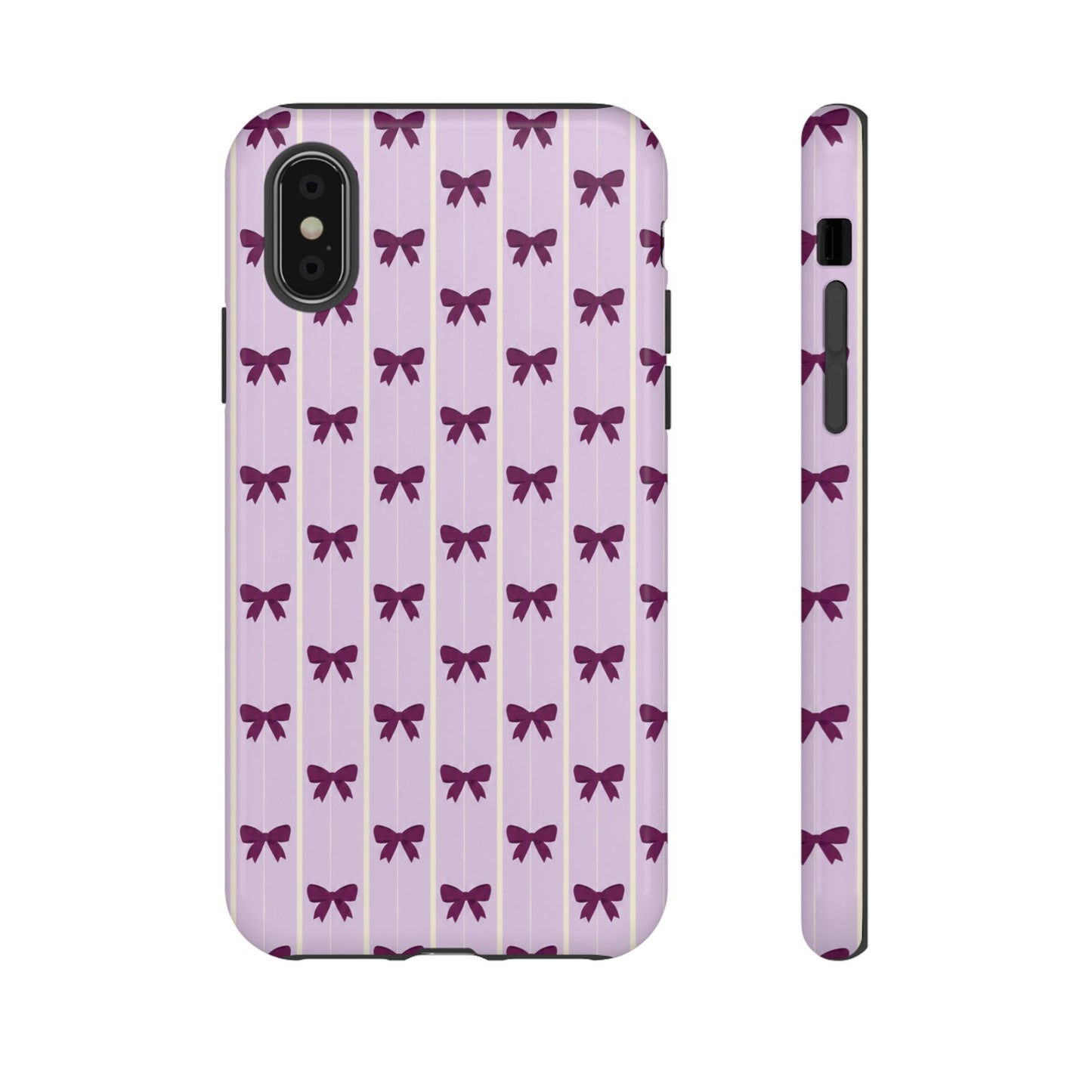 Retro Plum Purple Bow Pattern Phone Case