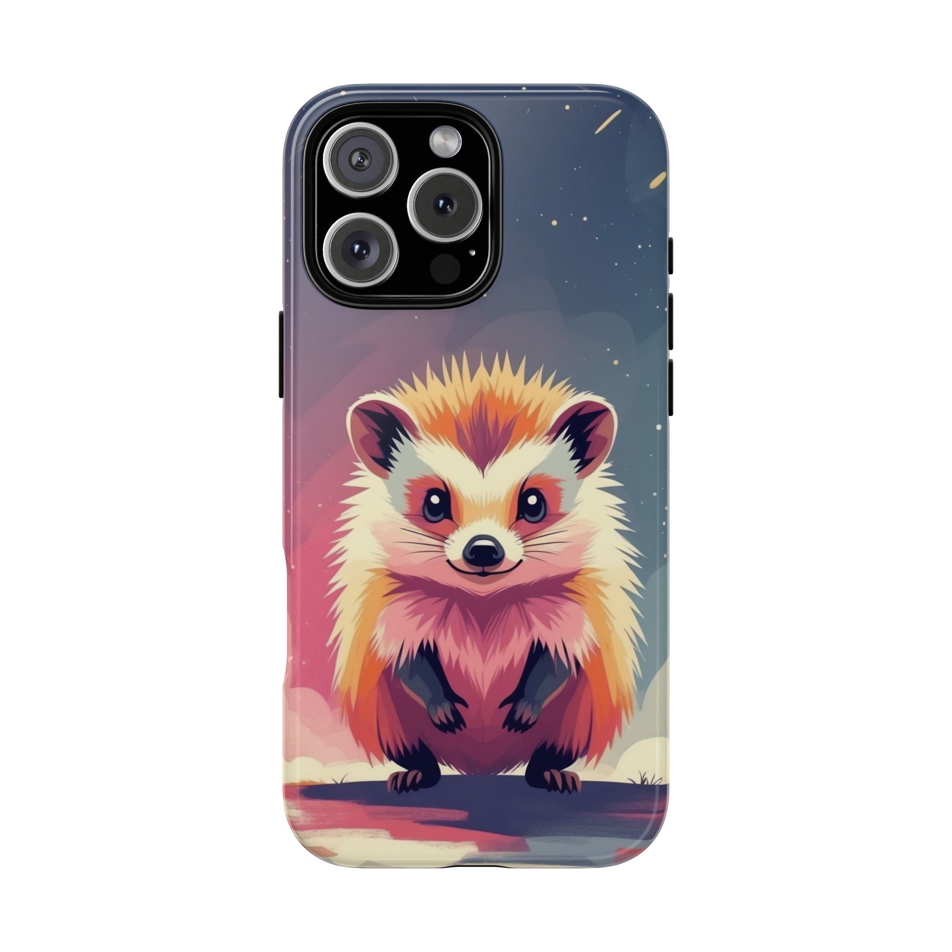 Stylised Hedgehog Design Phone Case - Multicolor Phone Case - iPhone 16 Pro Max / Glossy