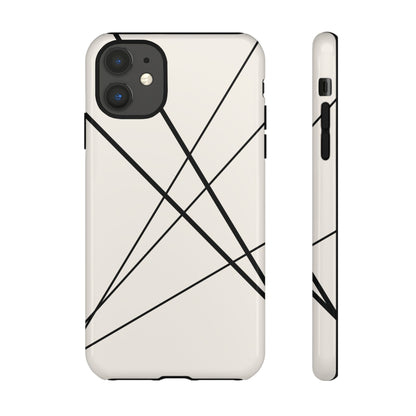 iPhone 11 / Glossy Phone Case - Abstract White with Black Lines Phone Case