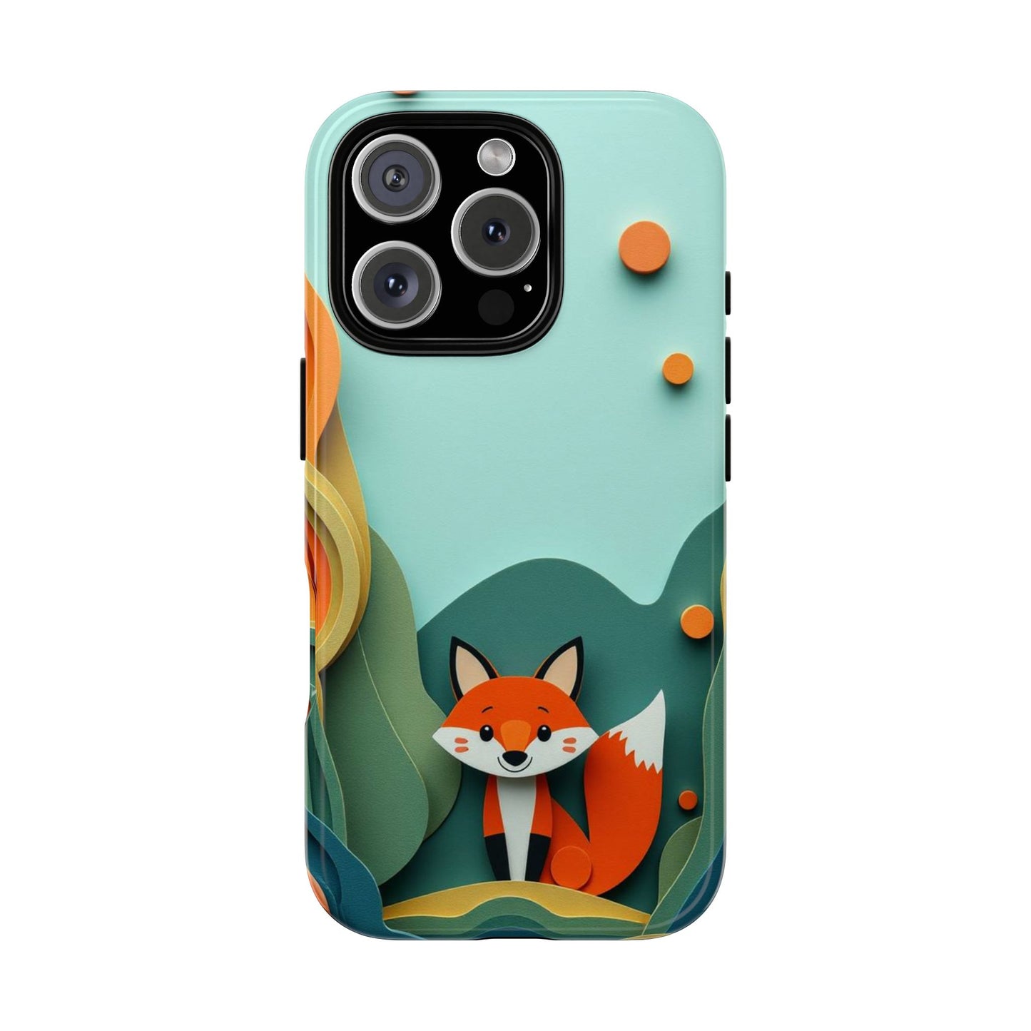 iPhone 16 Pro / Glossy Phone Case - Papier-mâché Fox Design Phone Case
