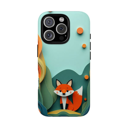iPhone 16 Pro / Glossy Phone Case - Papier-mâché Fox Design Phone Case