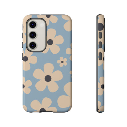 Cute Light Blue & Cream Daisy Pattern Phone Case - Blue Phone Case - Samsung Galaxy S23 / Glossy