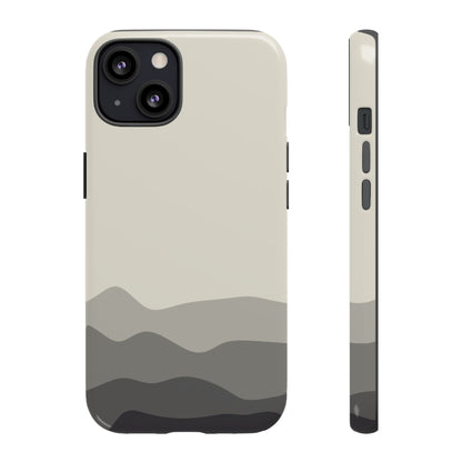 Ivory Abstract Waves Protective Phone Case - White Phone Case - iPhone 13 / Glossy