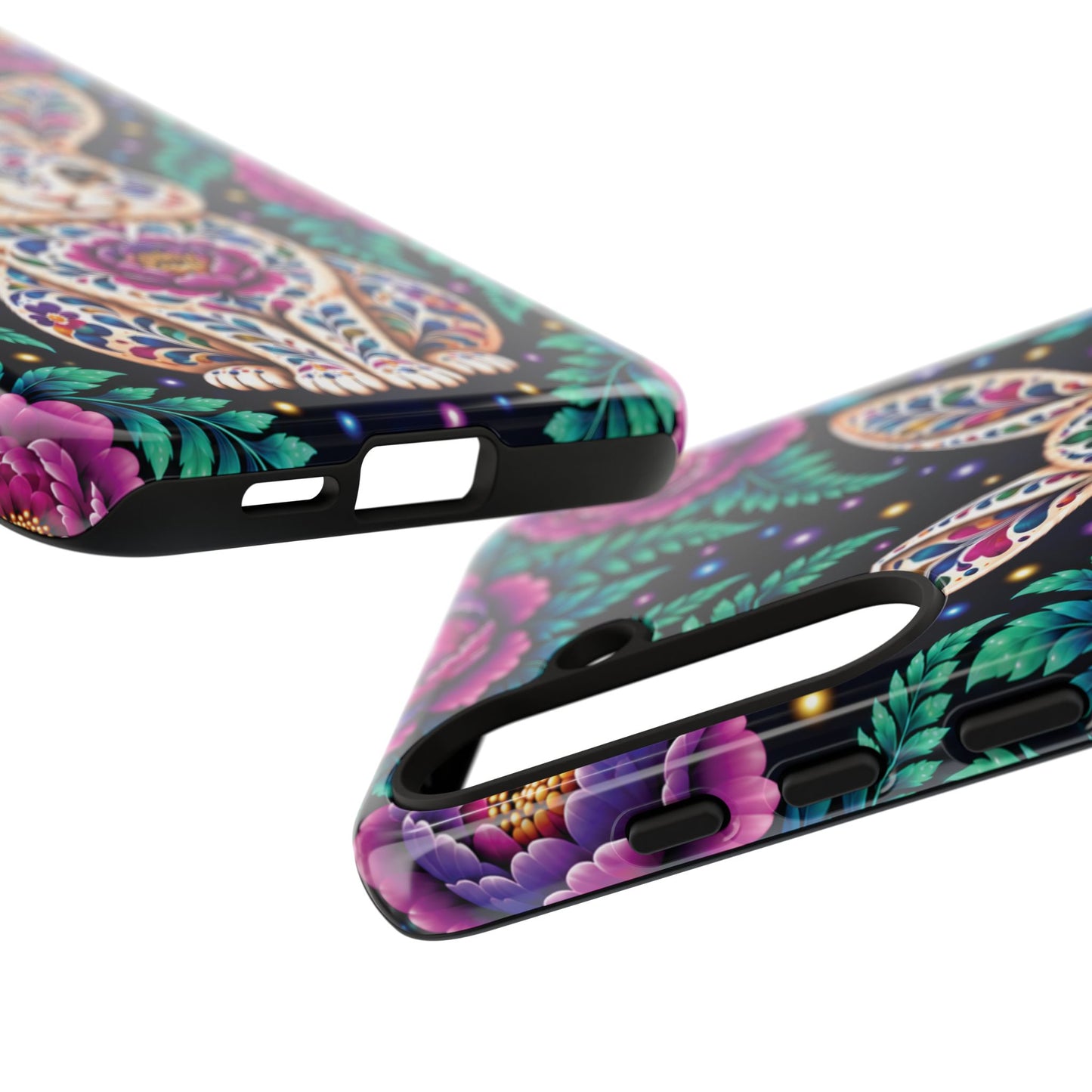 Cute Purple and Teal Calavera Bunny Phone Case - Multicolor Phone Case