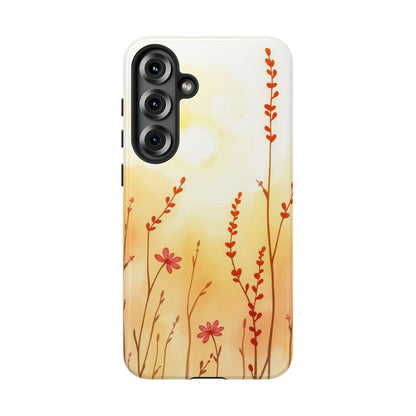 Samsung Galaxy S25 Plus / Glossy Phone Case - Boho Chic Watercolour Wildflower Dusk Pattern Phone Case