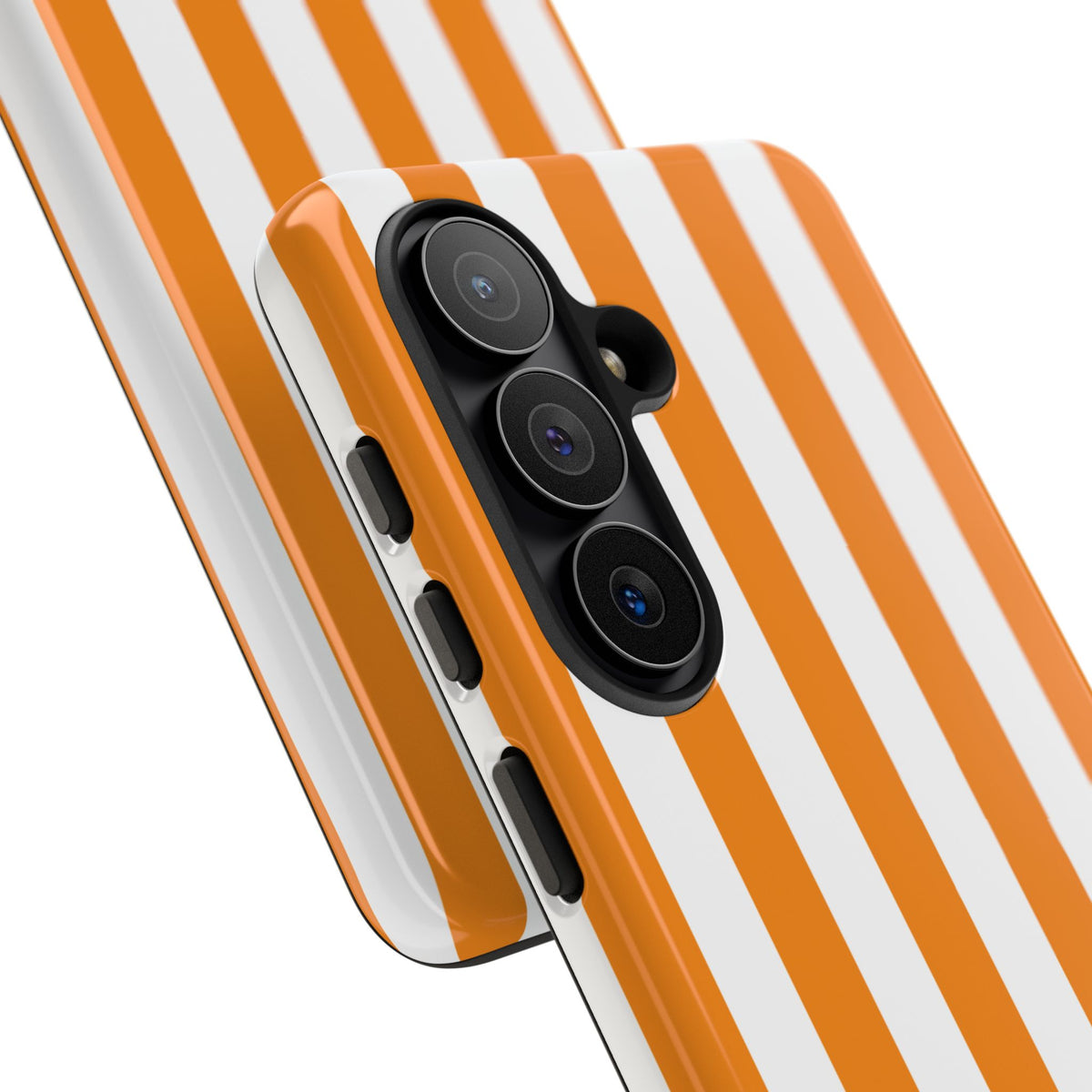 Simple Yellow & White Stripe Pattern Phone Case - White Phone Case
