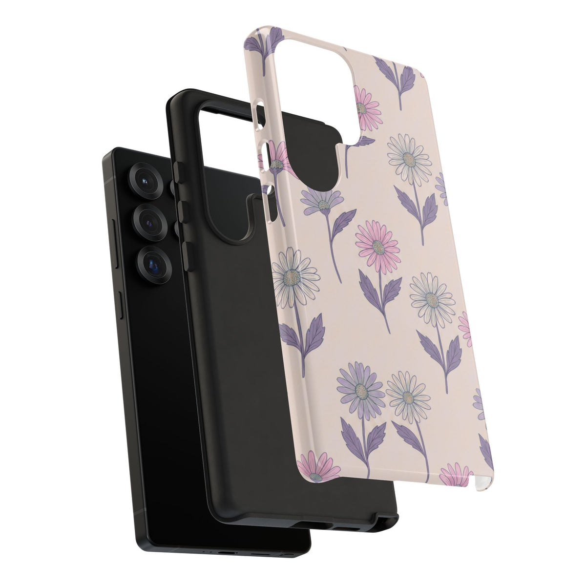 Pretty Pink & Purple Daisy Pattern Phone Case