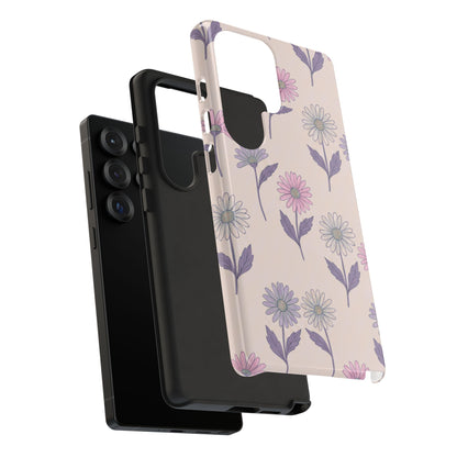 Pretty Pink & Purple Daisy Pattern Phone Case