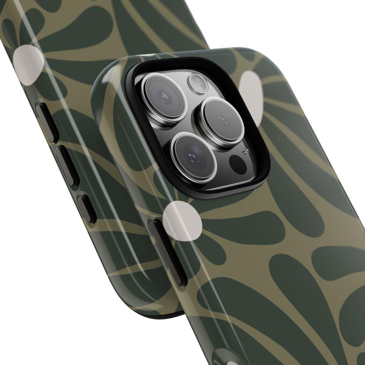 Retro Olive Green Daisy Pattern Phone Case - Green Phone Case