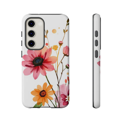 Samsung Galaxy S23 / Glossy Phone Case - Watercolour Style Simple Wildflower Design Phone Case