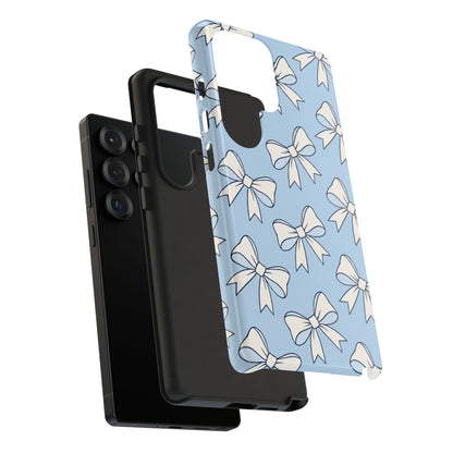 Chic Powder Blue Bow Pattern Phone Case