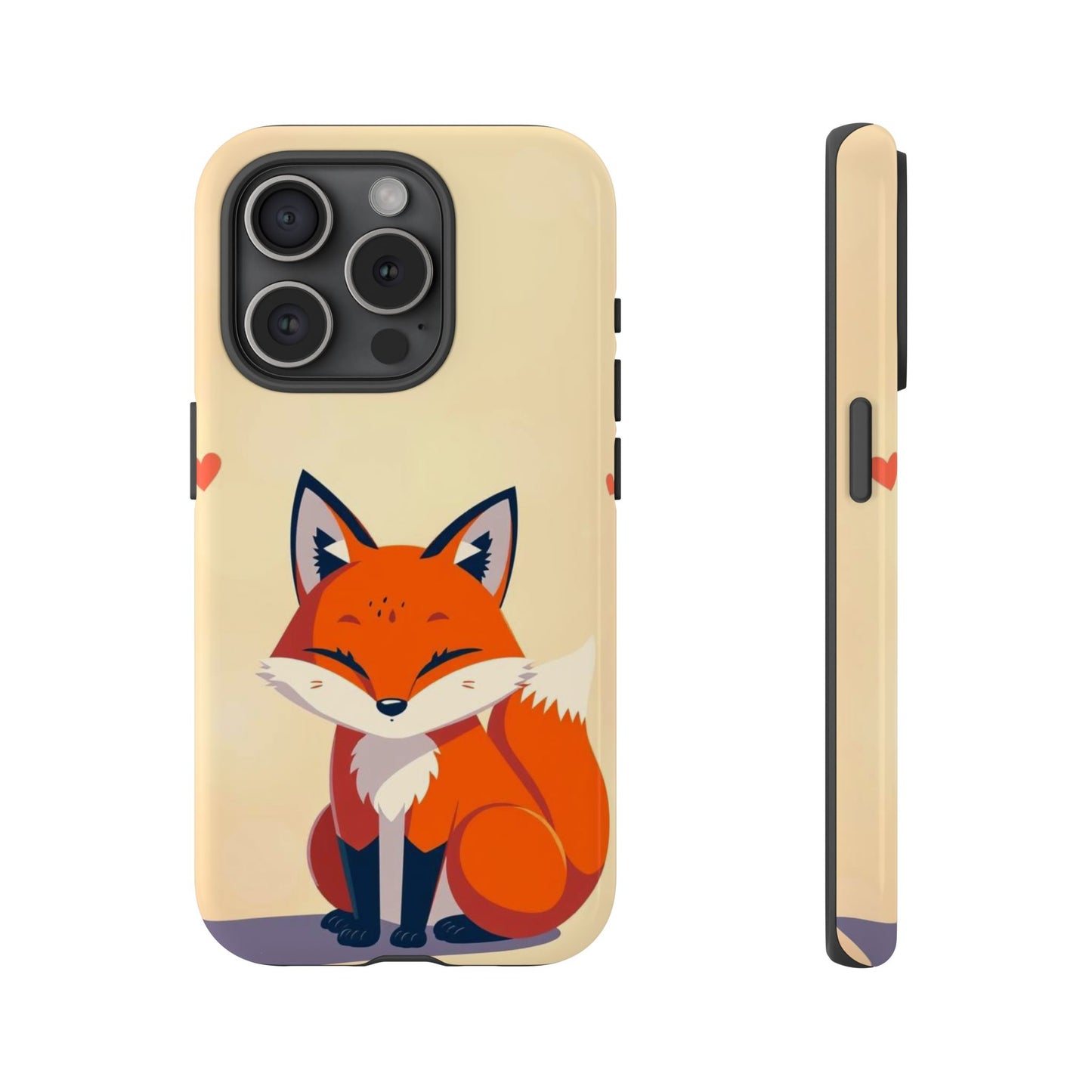 iPhone 15 Pro / Glossy Phone Case - Cute Fox Design Phone Case