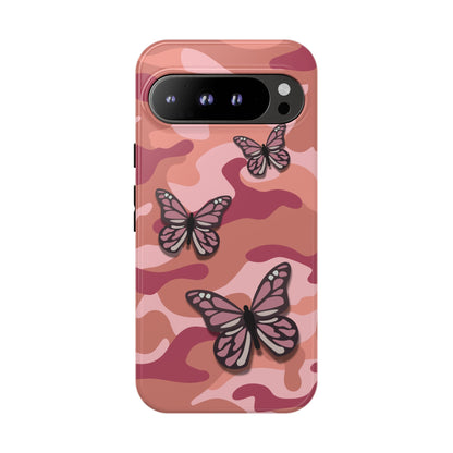 Google Pixel 9 Pro XL / Glossy Phone Case - Pink Butterfly Camo Phone Case