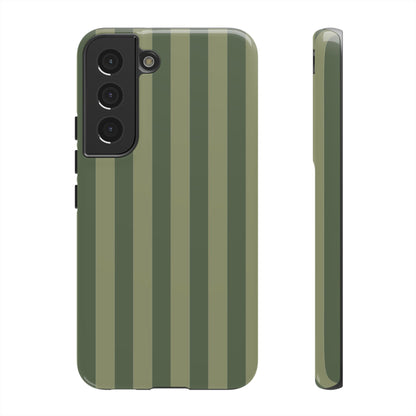 Samsung Galaxy S22 / Glossy Phone Case - ’Green Stripe Pattern’ Phone Case