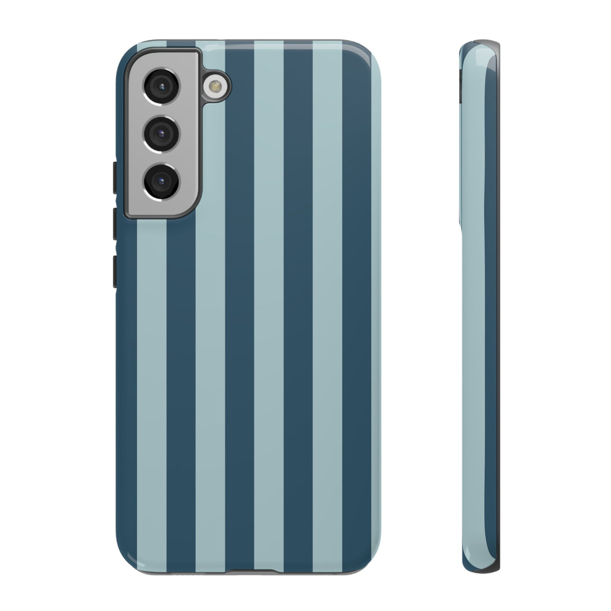 Blue Stripe Pattern Phone Case - Blue Phone Case - Samsung Galaxy S22 Plus / Glossy