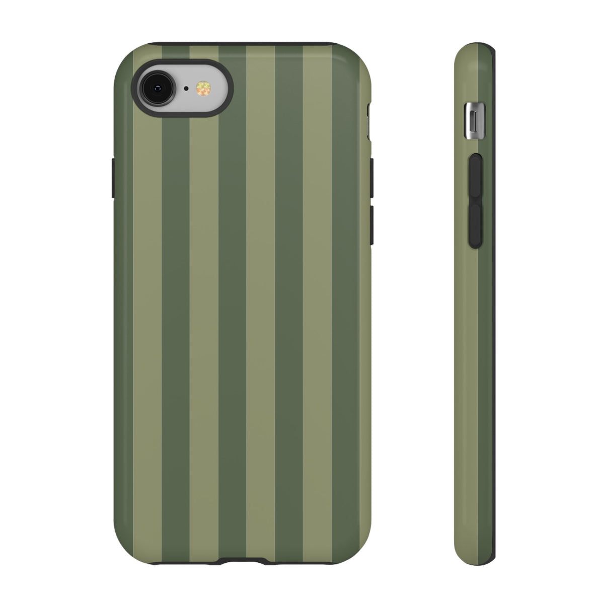 Green Stripe Pattern Phone Case - Green Phone Case - iPhone 8 / Glossy