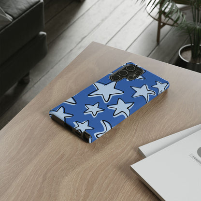 Cobalt Blue Doodle Star Phone Case