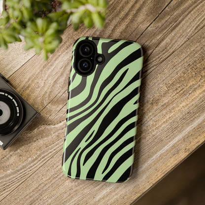 Modern Mint Zebra Print Phone Case