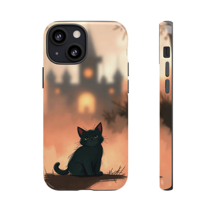iPhone 13 Mini / Glossy Phone Case - Cute Gothic Cat Design Phone Case