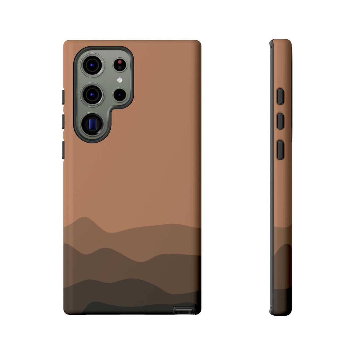 Brown Abstract Waves Protective Phone Case - Brown Phone Case - Samsung Galaxy S23 Ultra / Glossy
