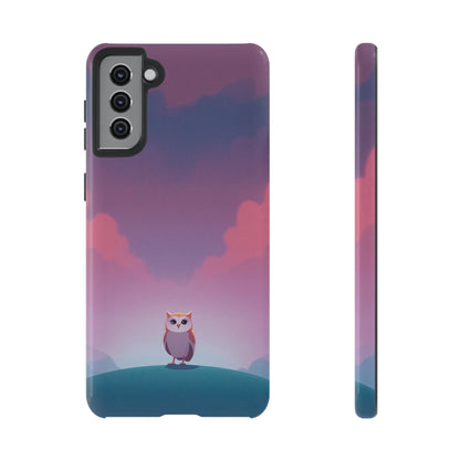 Samsung Galaxy S21 Plus / Glossy Phone Case - Watercolour Owl & Cloud Design Phone Case