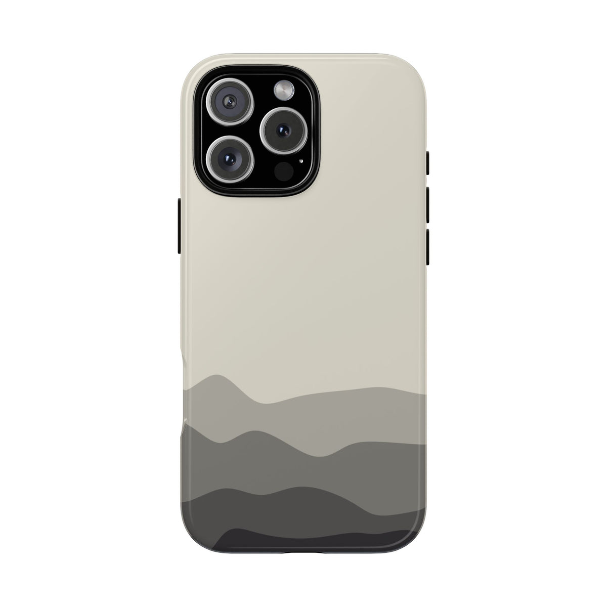 Ivory Abstract Waves Protective Phone Case - White Phone Case - iPhone 16 Pro Max / Glossy