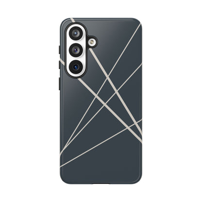 Abstract Blue with Beige Lines Phone Case - Blue Phone Case - Samsung Galaxy S26 Plus / Glossy