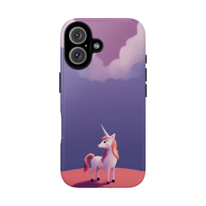 iPhone 16 / Glossy Phone Case - Cute Unicorn & Cloud Design Phone Case