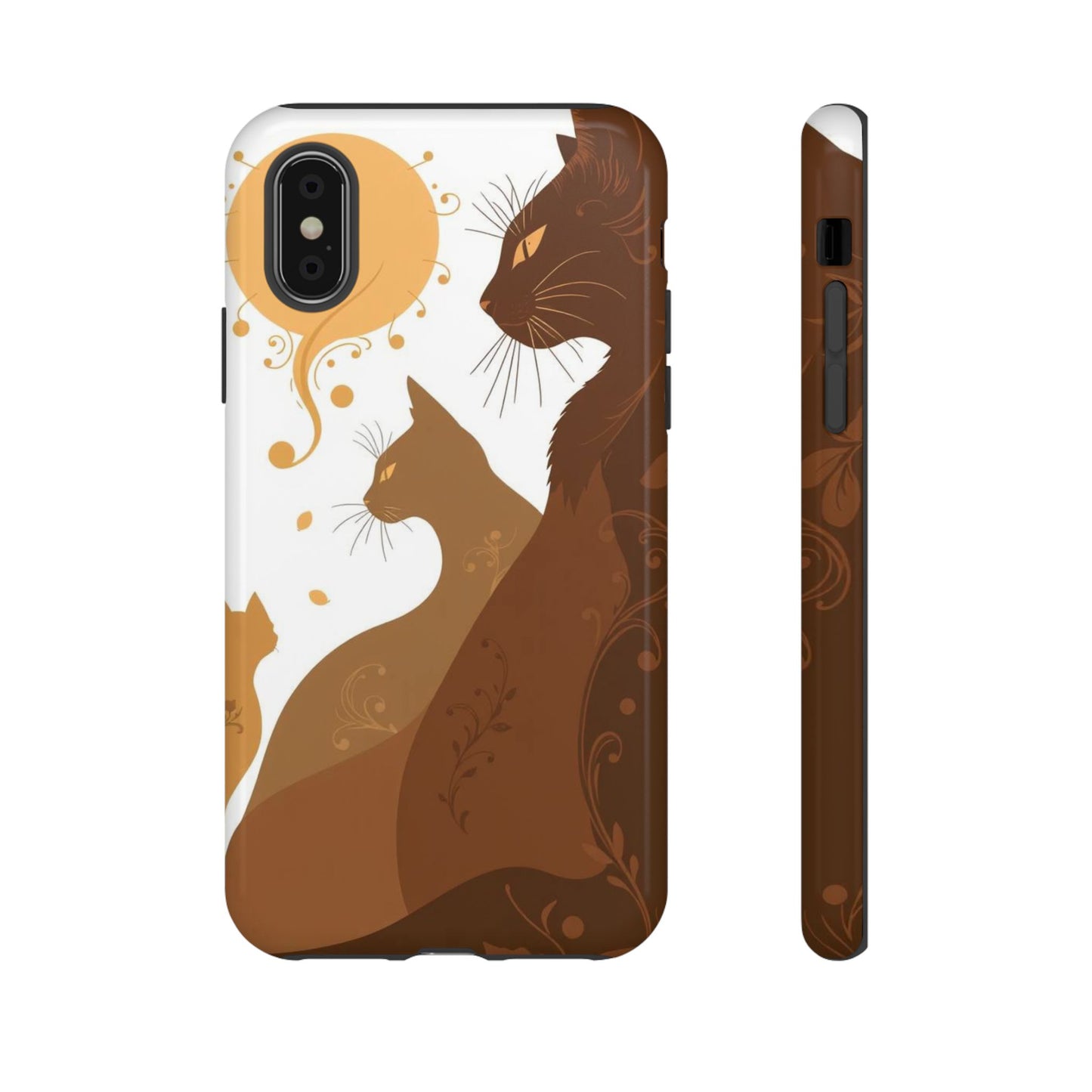 iPhone X / Glossy Phone Case - Abstract Cat Pattern Design Phone Case
