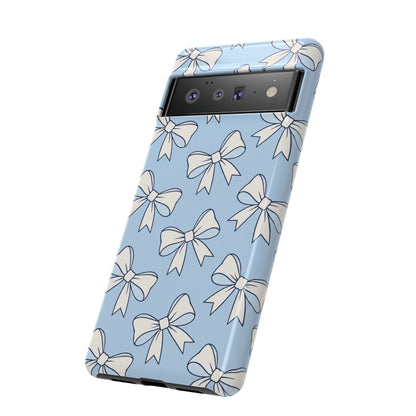 Chic Powder Blue Bow Pattern Phone Case