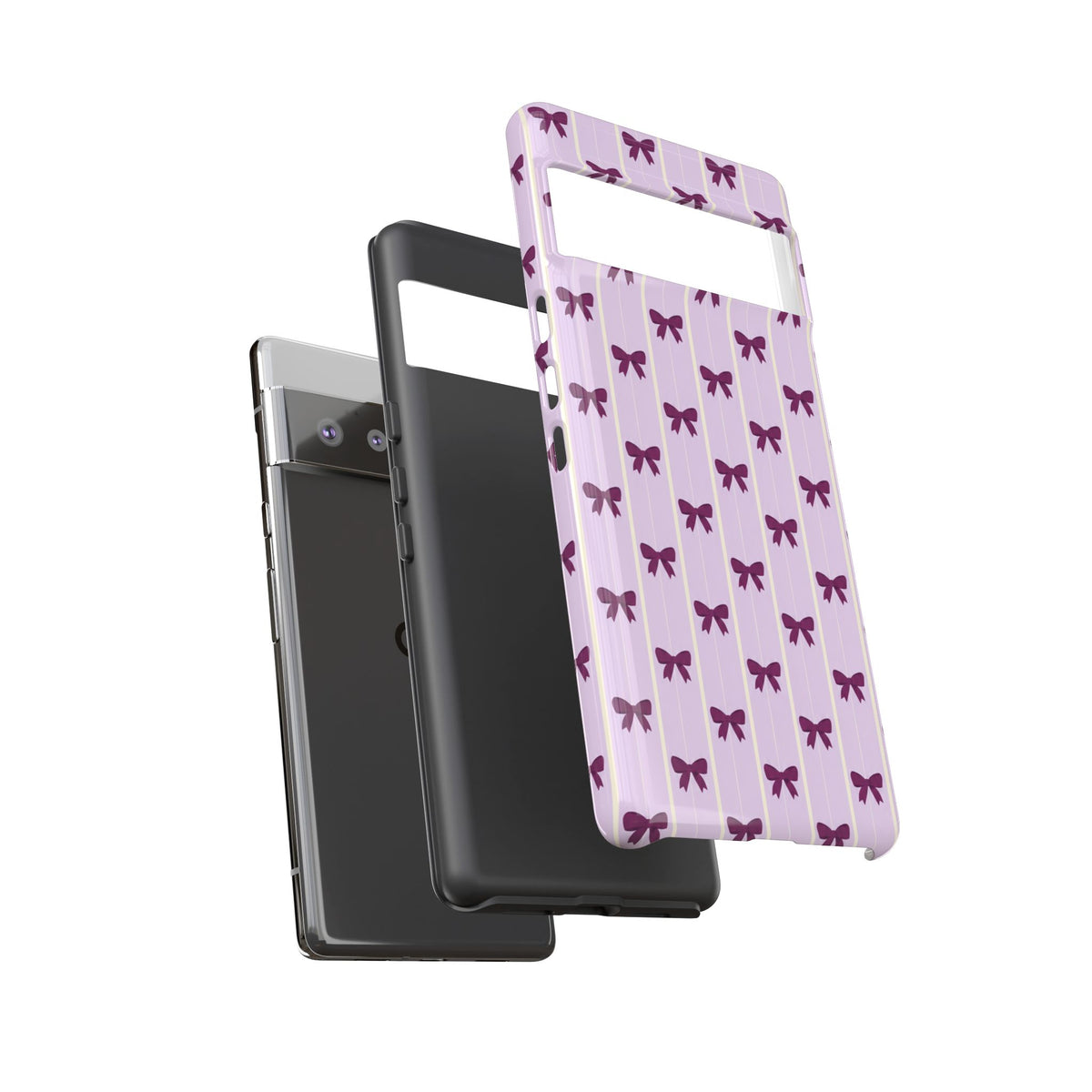 Retro Plum Purple Bow Pattern Phone Case