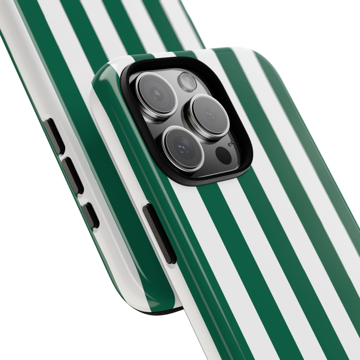 Simple Green & White Stripe Pattern Phone Case - Green Phone Case