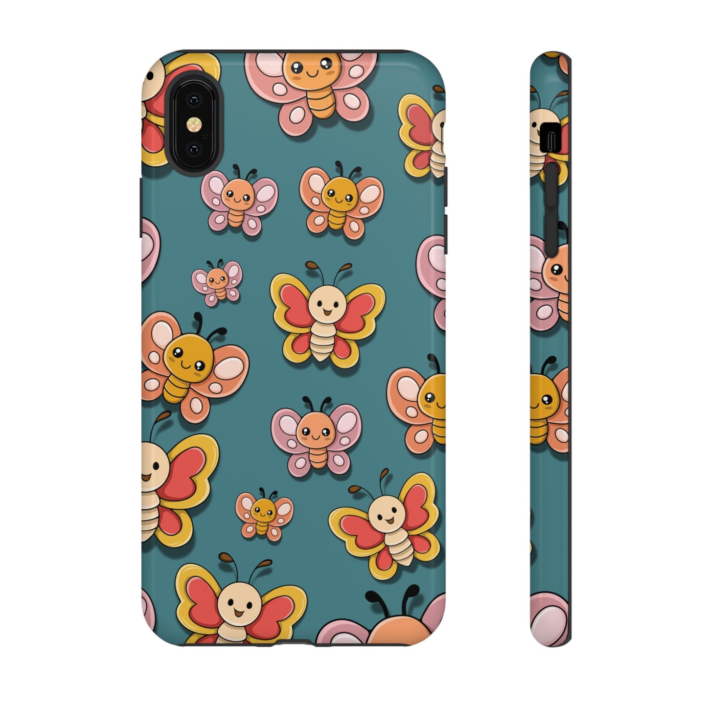 Blue Butterfly Sticker Design Phone Case - Blue Phone Case - iPhone XS MAX / Glossy