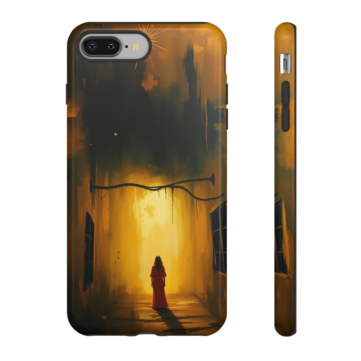 iPhone 8 Plus / Glossy Phone Case - Acrylic Gothic Woman in Red Phone Case