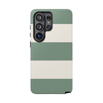 Green & White Horizontal Stripe Pattern Phone Case - Green Phone Case - Samsung Galaxy S26 Ultra / Glossy
