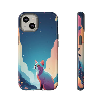 Stylised Cat Design Phone Case - Multicolor Phone Case - iPhone 14 / Glossy