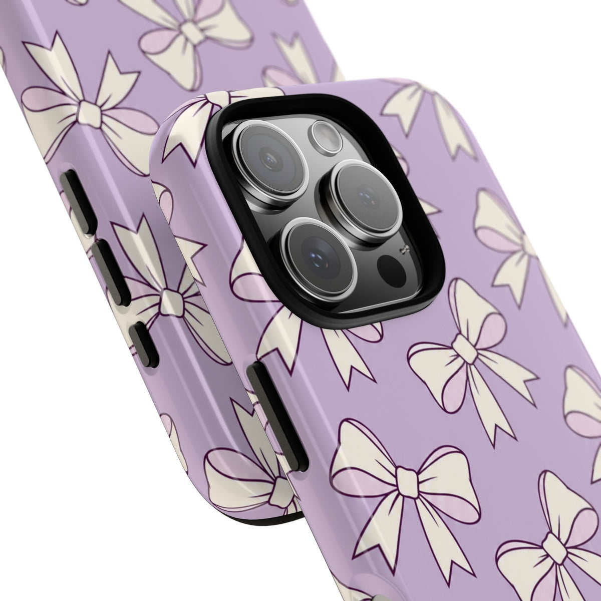 Chic Lilac Bow Pattern Phone Case