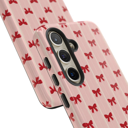 Retro Cherry Red Bow Pattern Phone Case