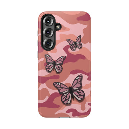 Samsung Galaxy S25 Plus / Glossy Phone Case - Pink Butterfly Camo Phone Case