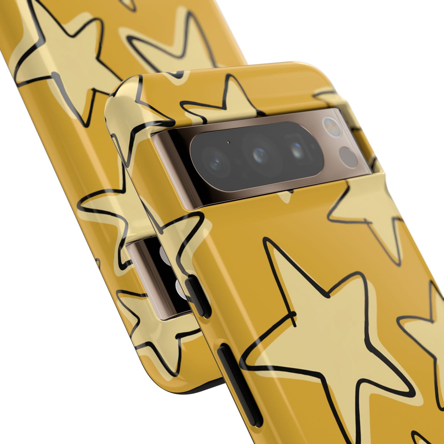 Golden Yellow Doodle Star Phone Case