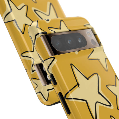 Golden Yellow Doodle Star Phone Case