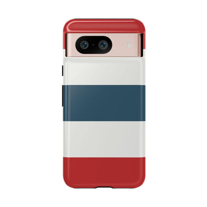 Google Pixel 8 / Glossy Phone Case - Red White & Blue Horizontal Stripe Pattern Phone Case