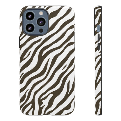 Stylish Mocha Zebra Print Phone Case