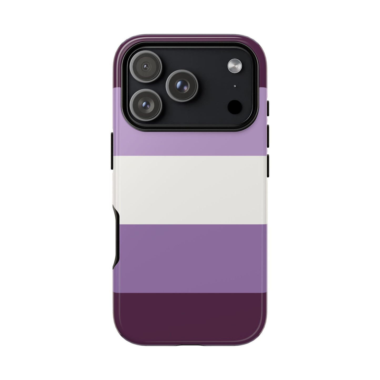 iPhone 17 Pro / Glossy Phone Case - Purple Stripe Pattern Phone Case