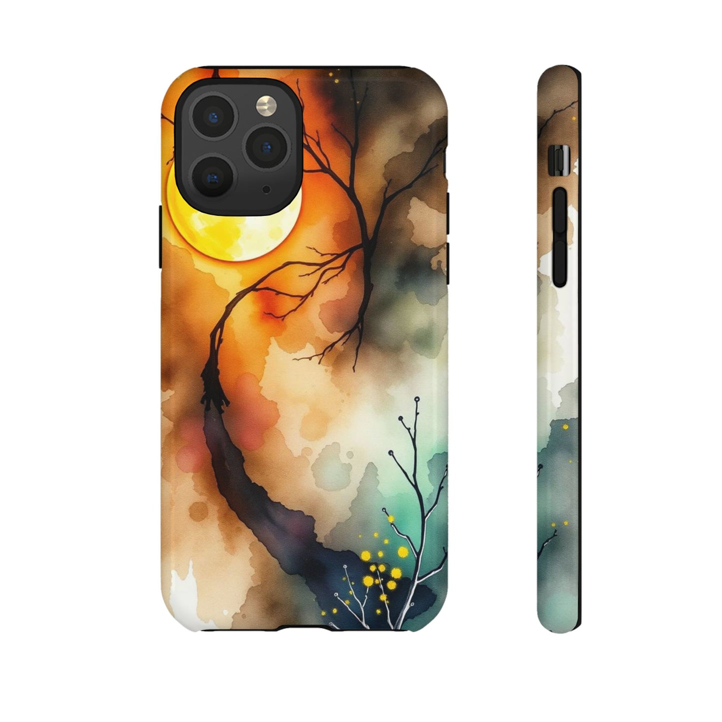iPhone 11 Pro / Glossy Phone Case - Abstract Watercolour Gothic Scene Phone Case