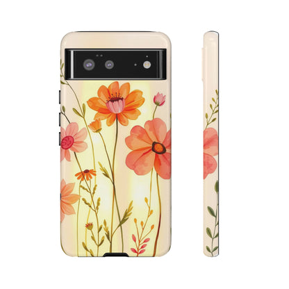 Google Pixel 6 / Glossy Phone Case - Watercolour Bunch of Wildflowers Design Phone Case