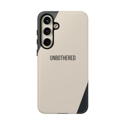 Samsung Galaxy S24 Plus / Glossy Phone Case - Sassy Statement Case ’Unbothered’ in Beige & Charcoal